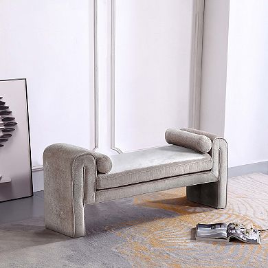 MANHATTAN COMFORT Concord Chenille Upholstered Bedroom Bench