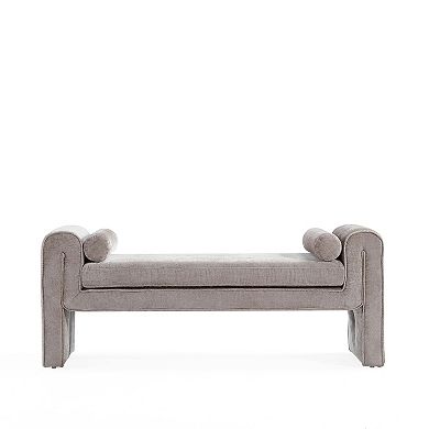 MANHATTAN COMFORT Concord Chenille Upholstered Bedroom Bench