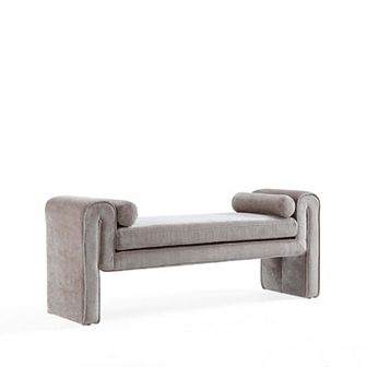 MANHATTAN COMFORT Concord Chenille Upholstered Bedroom Bench