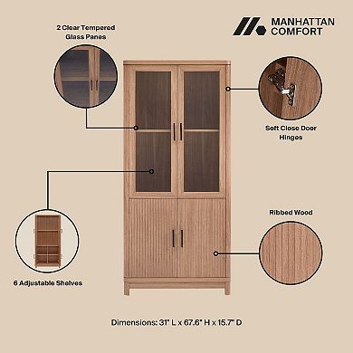MANHATTAN COMFORT Jodie 2-pc. Mid-Century Modern Bookcase Set