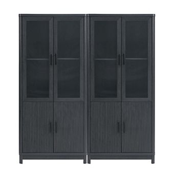 MANHATTAN COMFORT Jodie 2 pc Mid-Century Modern Bookcase Set