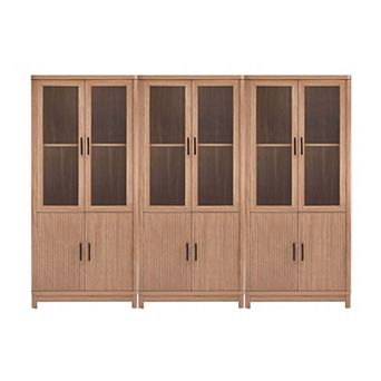 MANHATTAN COMFORT Jodie 3 pc Mid-Century Modern Bookcase Set