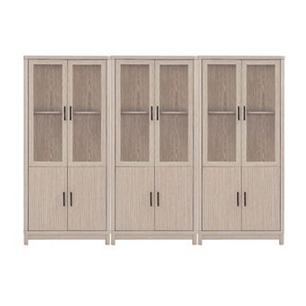 MANHATTAN COMFORT Jodie 3 pc Mid-Century Modern Bookcase Set