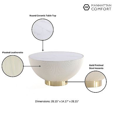 MANHATTAN COMFORT Anderson 2-pc. Faux Leather Upholstered Coffee Table & End Table Set