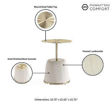 MANHATTAN COMFORT Anderson 2-pc. Faux Leather Upholstered Coffee Table & End Table Set