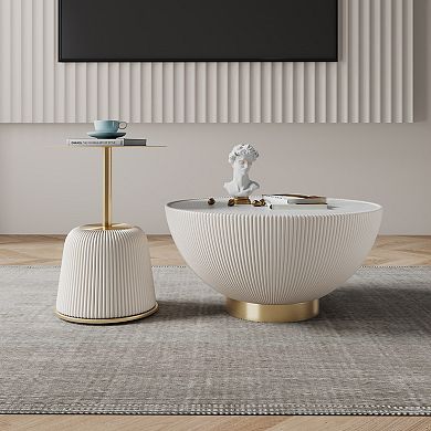 MANHATTAN COMFORT Anderson 2-pc. Faux Leather Upholstered Coffee Table & End Table Set