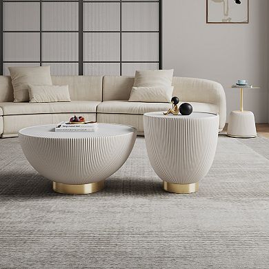 MANHATTAN COMFORT Anderson 3-pc. Faux Leather Upholstered Coffee Table & End Tables Set