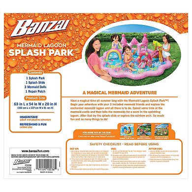 Banzai Mermaid Lagoon Splash Inflatable Water Play Center