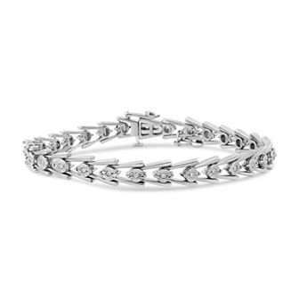 Haus of Brilliance Sterling Silver 1/2 Carat T.W. Diamond Miracle-Set Milgrain Tennis Bracelet