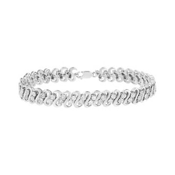 Haus of Brilliance Sterling Silver 1/4 Carat T.W. Diamond Wrapped S-Link Bracelet