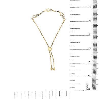 Haus of Brilliance 14k Rose Gold over Sterling Silver 1/10 Carat T.W. Diamond Wave & Hearts Bracelet