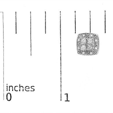 Haus of Brilliance Sterling Silver 1/4 Carat T.W. Diamond Square Milgrain Stud Earrings