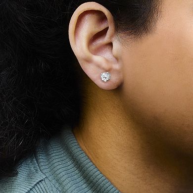 Haus of Brilliance Sterling Silver 1/2 Carat T.W. Prong-Set Diamond Cluster Stud Earrings