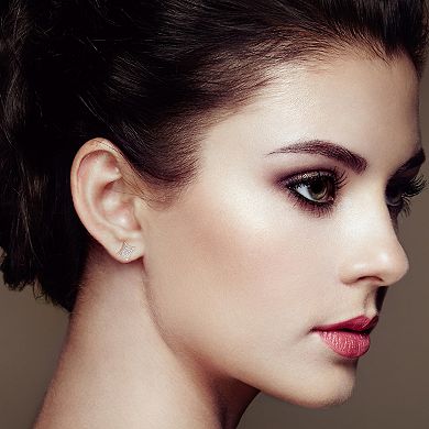 Haus of Brilliance Sterling Silver Diamond-Accented 4-Stone Halo-Style Stud Earrings