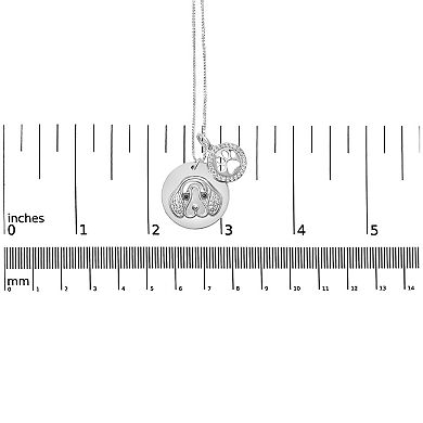 Haus of Brilliance Sterling Silver 1/5 Carat T.W. White & Black Diamond Beagle Pendant Necklace