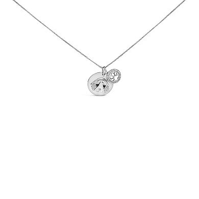 Haus of Brilliance Sterling Silver 1/5 Carat T.W. White & Black Diamond Beagle Pendant Necklace