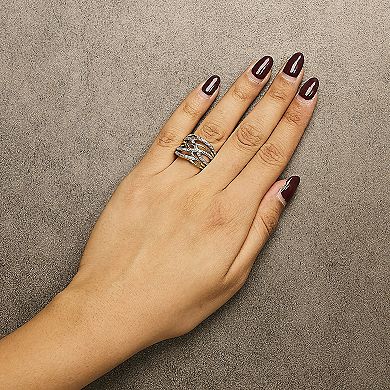 Haus of Brilliance Sterling Silver Diamond Accent Crossover Ring