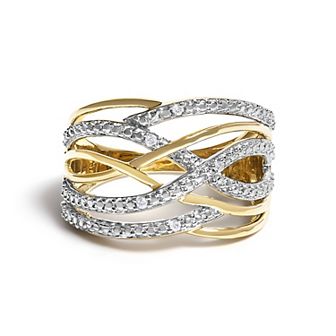 Haus of Brilliance Sterling Silver Diamond Accent Crossover Ring