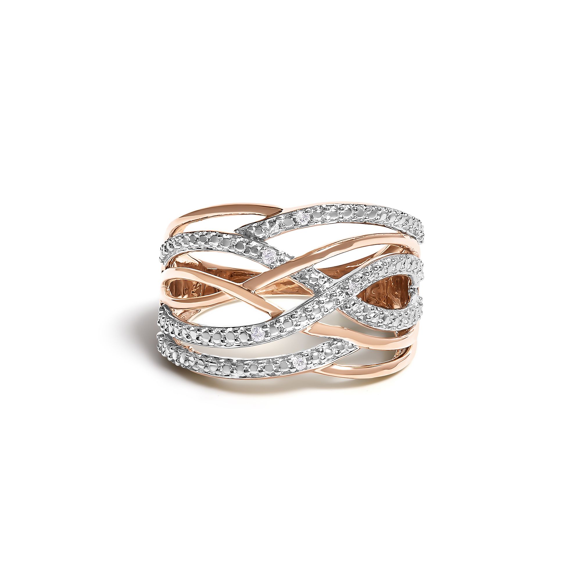 Haus of Brilliance Sterling Silver Diamond Accent Crossover Ring, Womens, 