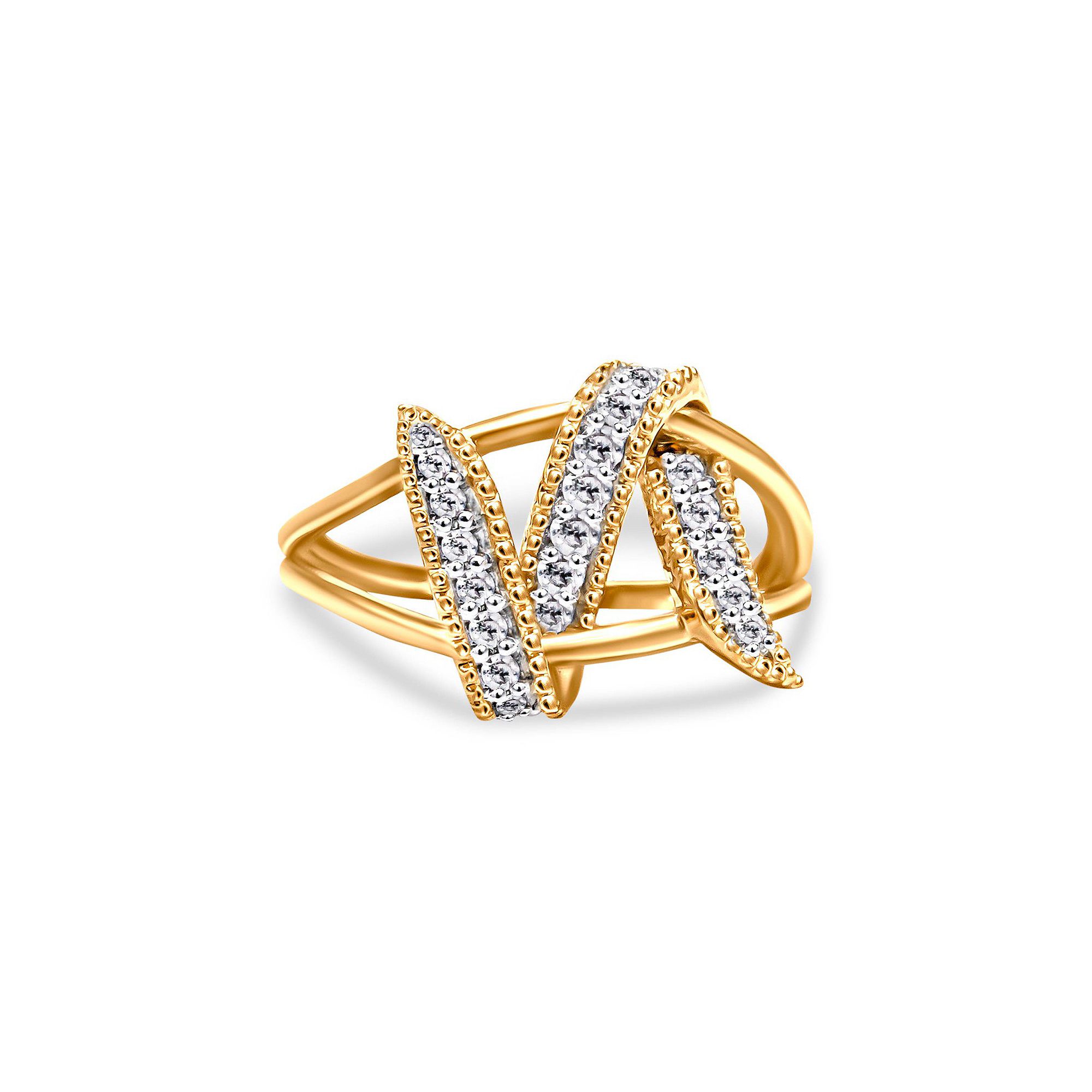 Haus of Brilliance 14k Gold Plated Sterling Silver 1/4 Carat T.W. Diamond I