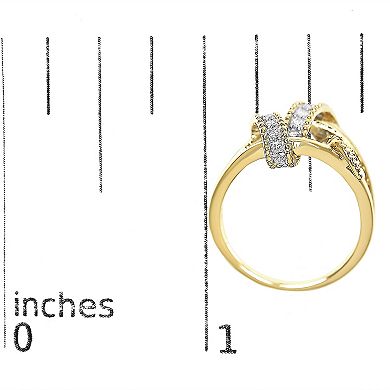 Haus of Brilliance 14k Gold Plated Sterling Silver 1/4 Carat T.W. Diamond Interlocking Bypass Ring