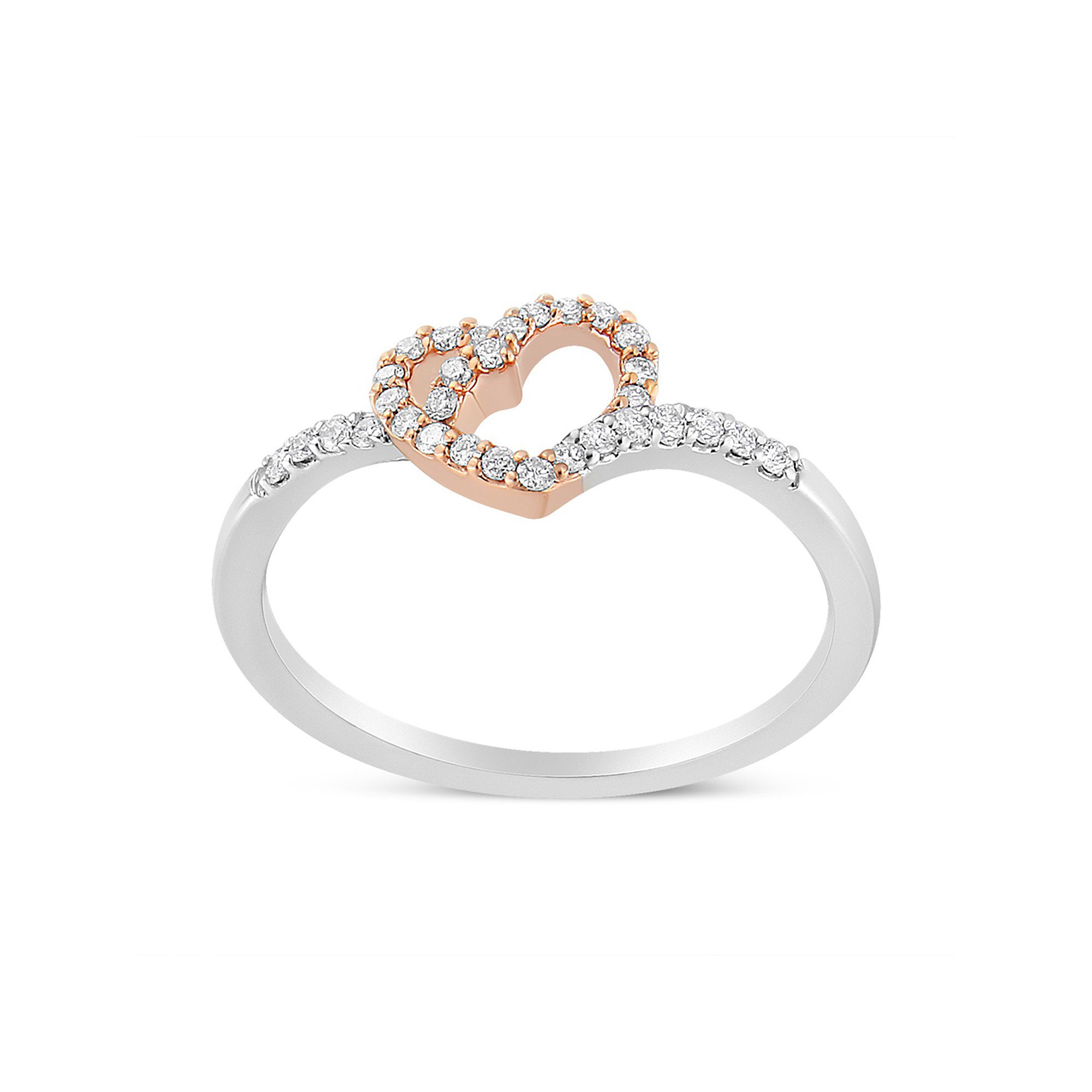 Haus of Brilliance 14k Rose Gold & Sterling Silver 1/5 Carat T.W. Diamond O