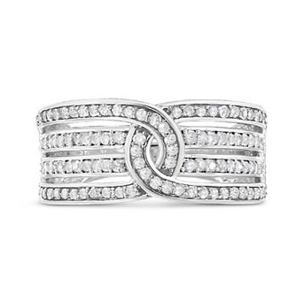 Haus of Brilliance Sterling Silver 1/2 Carat T.W. Round-Cut Diamond Bypass Ring