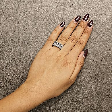 Haus of Brilliance Sterling Silver 1/2 Carat T.W. Round-Cut Diamond Bypass Ring