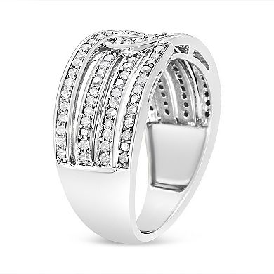 Haus of Brilliance Sterling Silver 1/2 Carat T.W. Round-Cut Diamond Bypass Ring