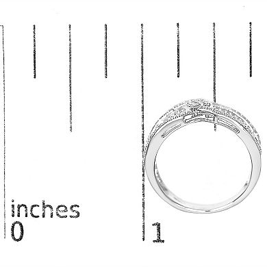Haus of Brilliance Sterling Silver 1/2 Carat T.W. Round-Cut Diamond Bypass Ring