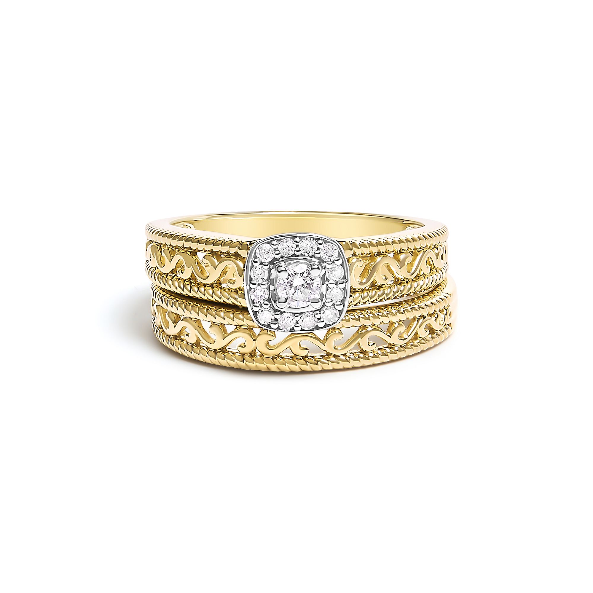 Haus of Brilliance 14k Gold Plated Sterling Silver 1/5 Carat T.W. Diamond H