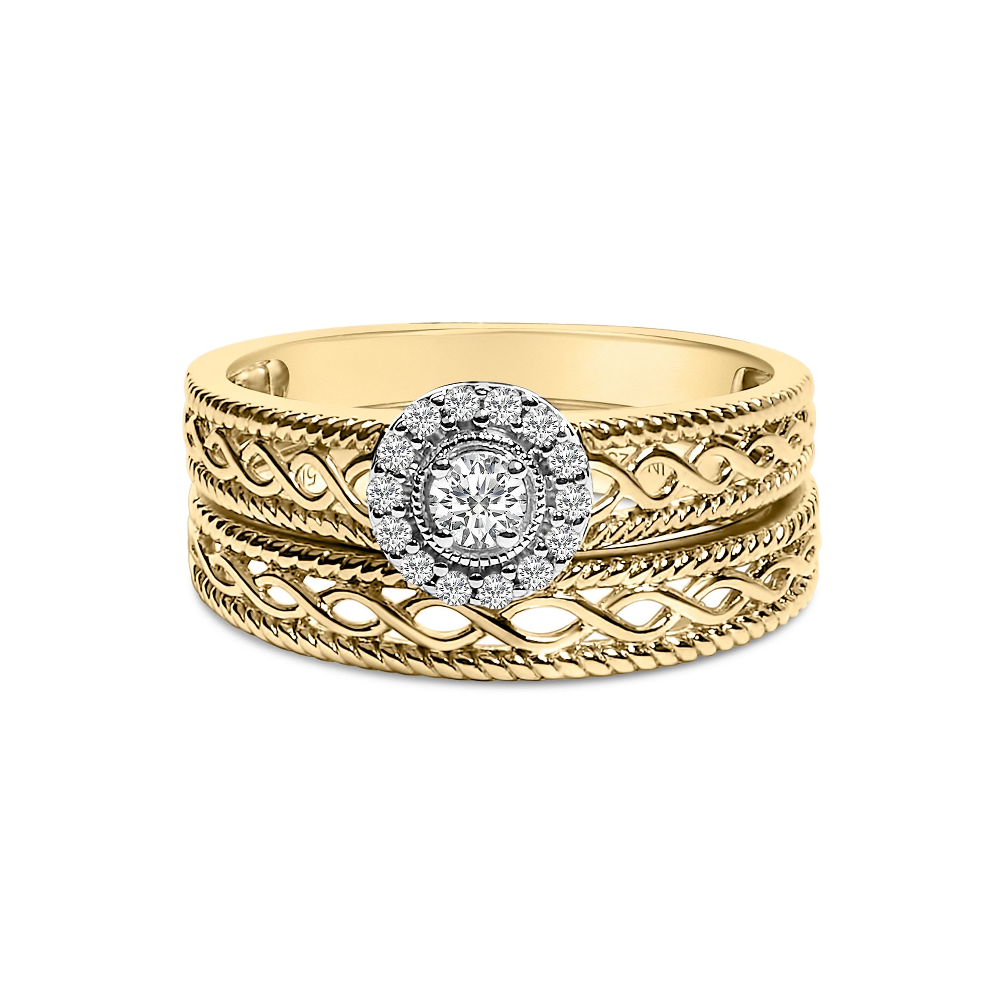 Haus of Brilliance 14k Gold Plated Sterling Silver 1/5 Carat T.W. Diamond H