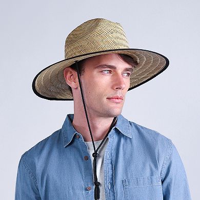 Mens Straw Hat With Chin Strap Solumbra Sun Hat Wallaroo Men's Charleston  Fedora UPF 50+