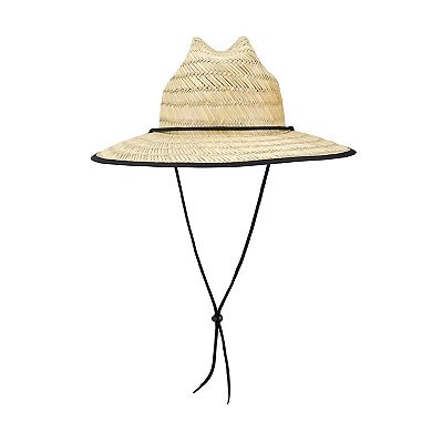 HeatEdge Wembley Men's Straw Lifeguard Hat with Adjustable Chin Strap