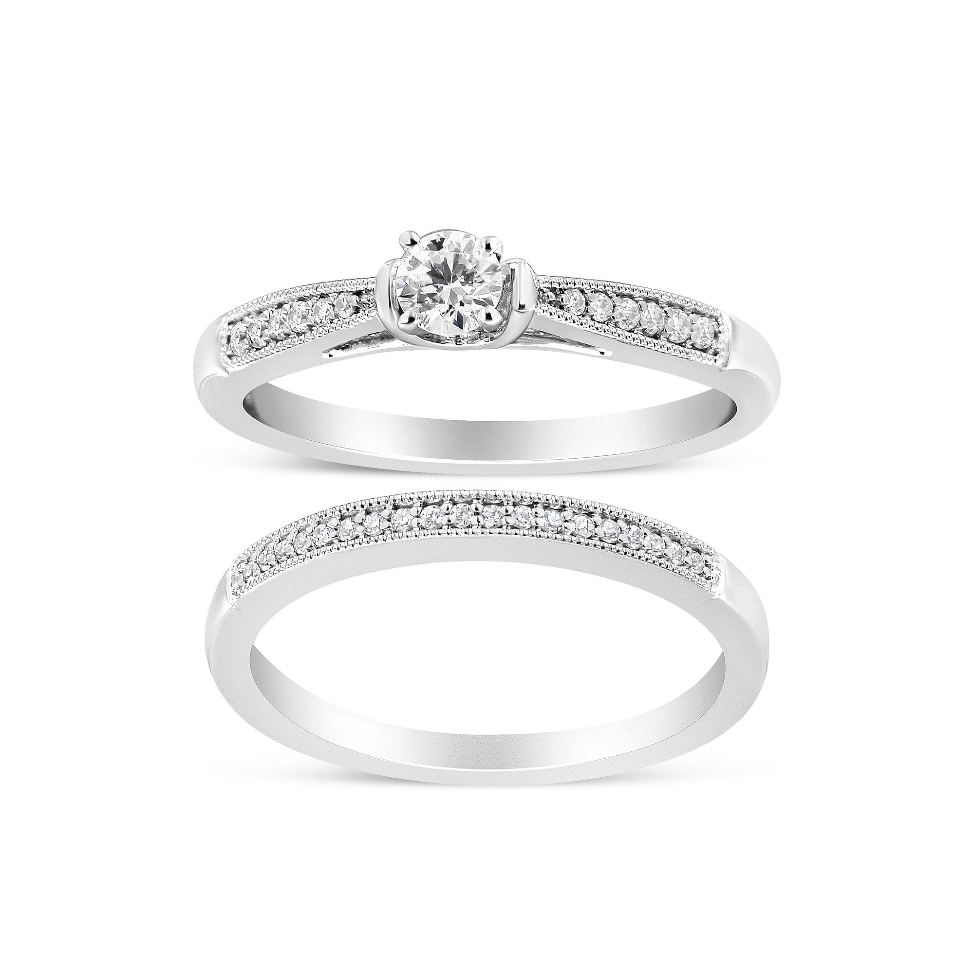 Haus of Brilliance Sterling Silver 1/3 Carat T.W. Diamond Classic Engagemen