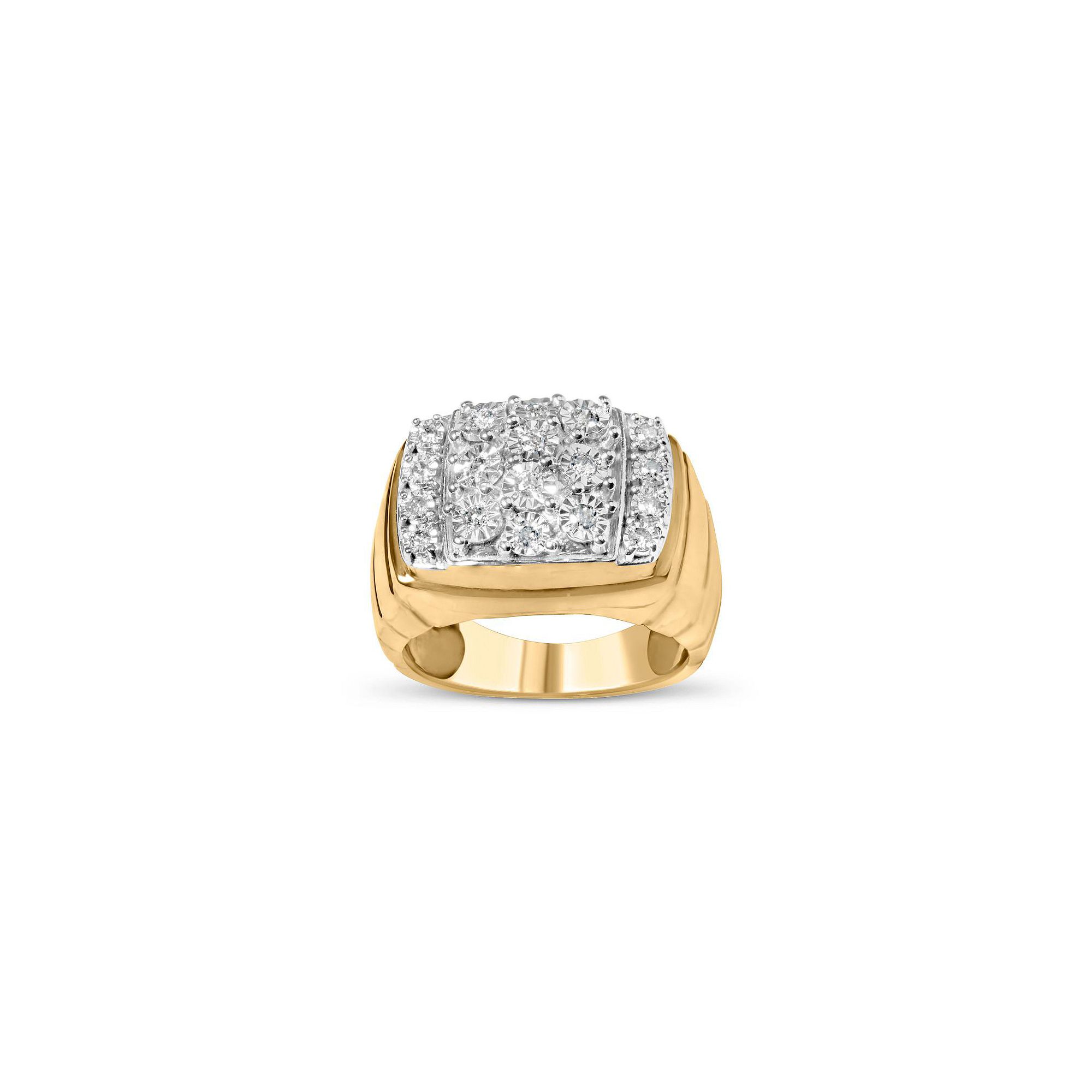Haus of Brilliance 14k Gold Plated Sterling Silver 3/8 Carat T.W. Diamond M
