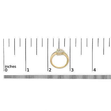 Haus of Brilliance Sterling Silver 1/2 Carat T.W. Diamond Scatter Composite Bypass Ring