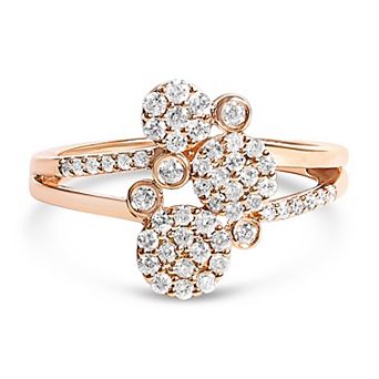 Haus of Brilliance Sterling Silver 1/2 Carat T.W. Diamond Scatter Composite Bypass Ring