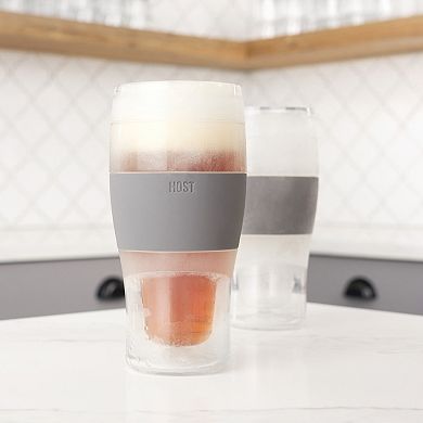 HOST Beer FREEZE Cooling Cup in Gray, Set of 2