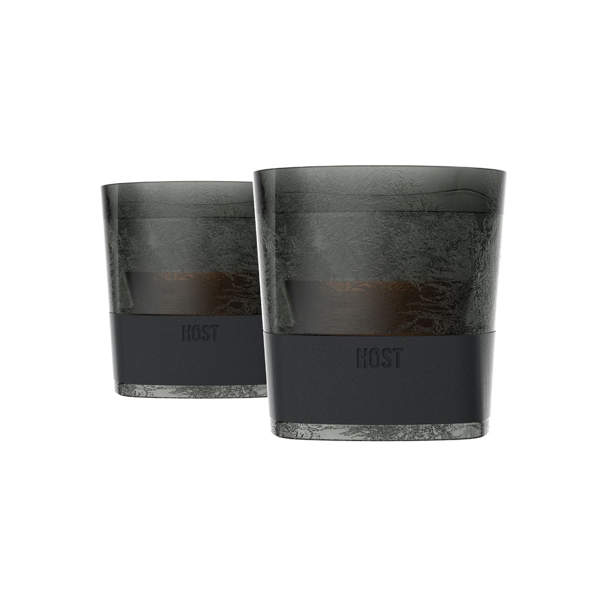 HOST Whiskey FREEZE Cooling Cup in Smoke, Set of 2, Black