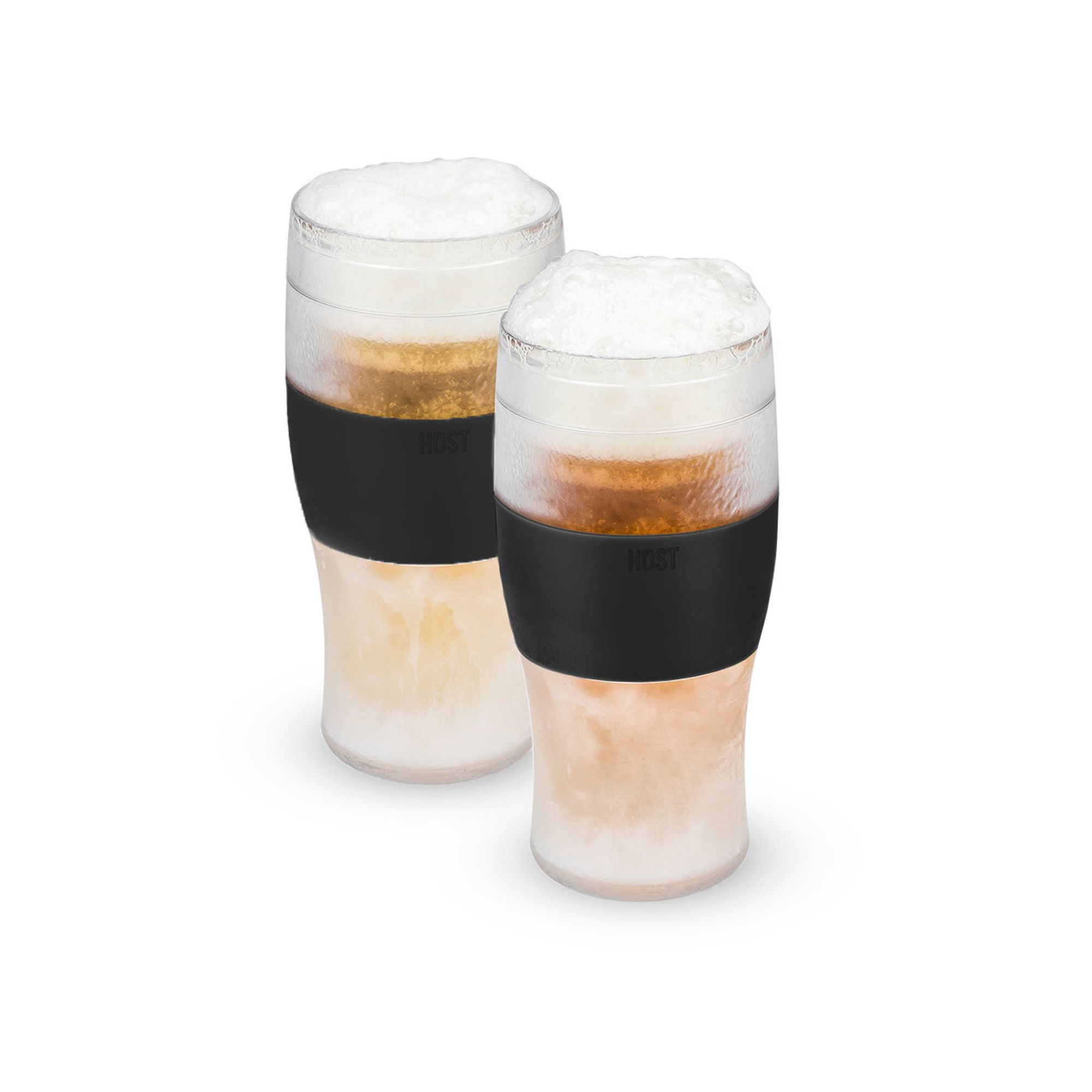 HOST Beer FREEZE Cooling Cup in Black, Set of 2