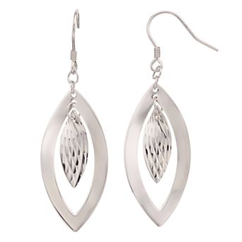 Karat Rush Sterling Silver Double Marquise Drop Earrings