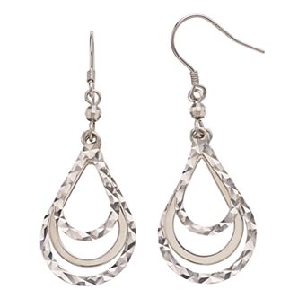 Karat Rush Sterling Silver Stampato Drop Earrings
