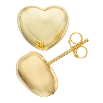 Karat Rush 14k Gold Over Silver Puff Heart Stud Earrings