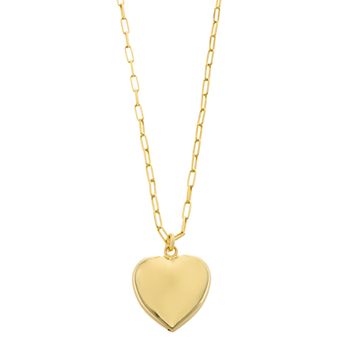 Karat Rush 14k Gold Over Silver Puff Heart Pendant Necklace