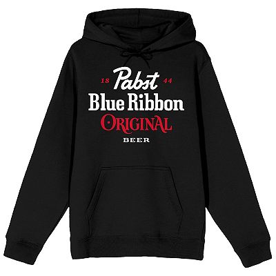 Men s Pabst Blue Ribbon Original 1844 Graphic Hoodie Size XXL Black