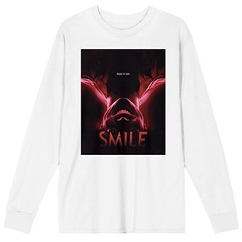 Men's Smile Upside-Down Smiling Long Sleeve Graphic Tee