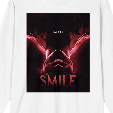 Men's Smile Upside-Down Smiling Long Sleeve Graphic Tee