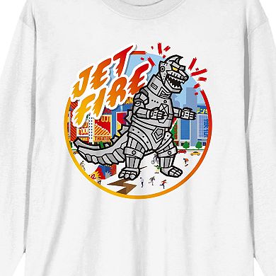 Men's Godzilla Jet Fire Long Sleeve Graphic Tee