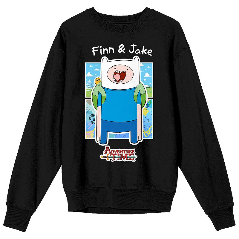 UPC 198422618023 product image for Men's Adventure Time Finn & Jake Long Sleeve Graphic Tee, Size: Medium, Black | upcitemdb.com